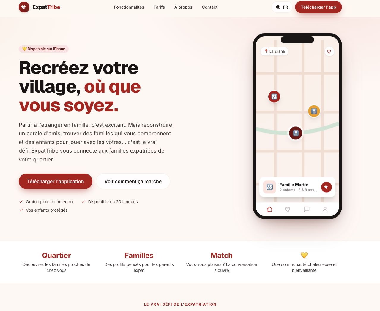 Site de présentation d'ExpatTribe